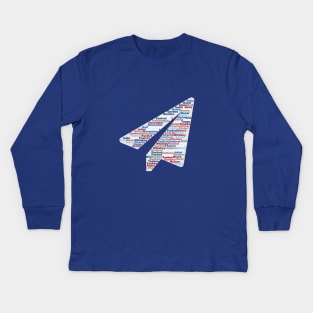 Paper Plane Aviation Alphabet | Gift Kids Long Sleeve T-Shirt